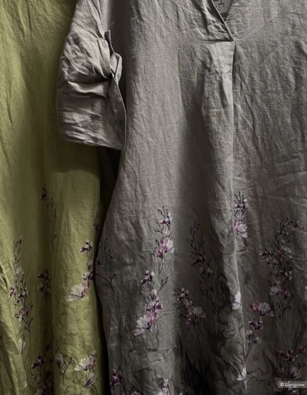 Платье бохо шик  лен Sakura lime, one size