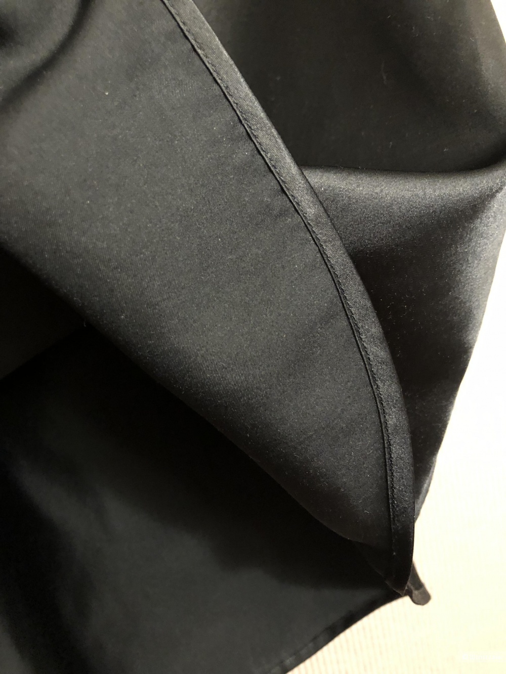 Шелковый черный топ XL