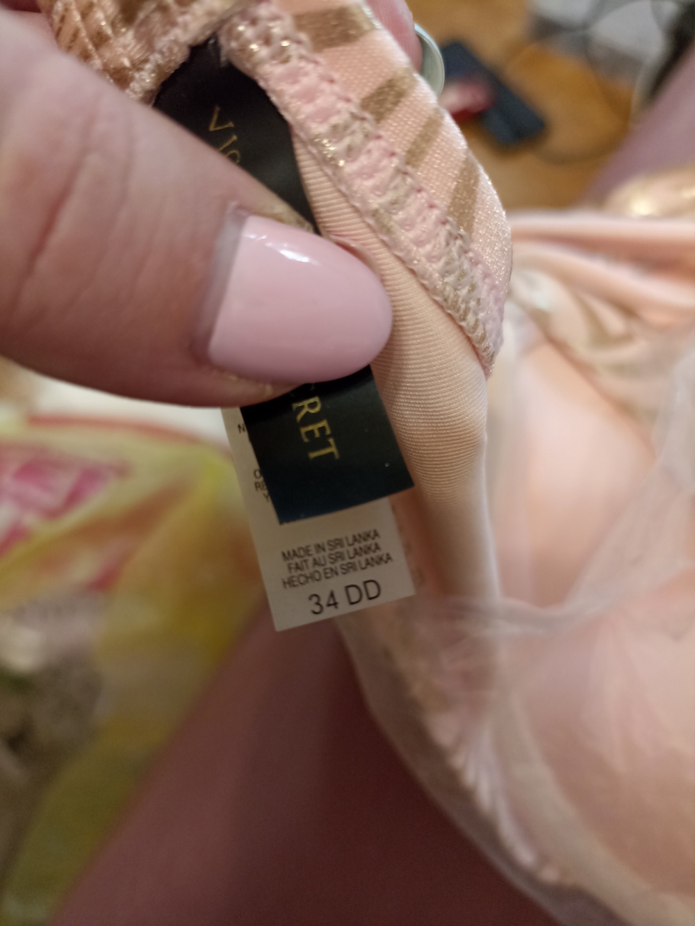 Купальник Victoria's Secret 34DD / M розовый с белым