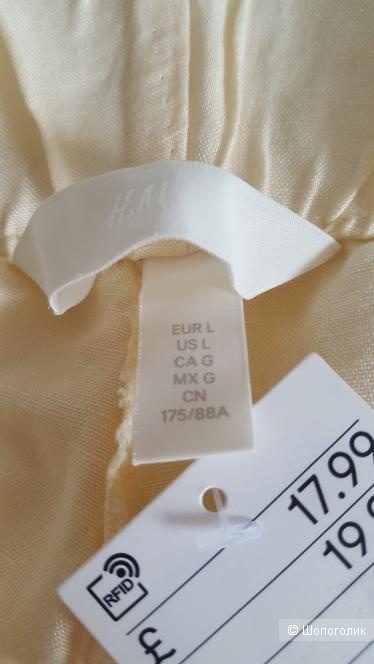 Льняные брюки палаццо  H&M, размер 48-50