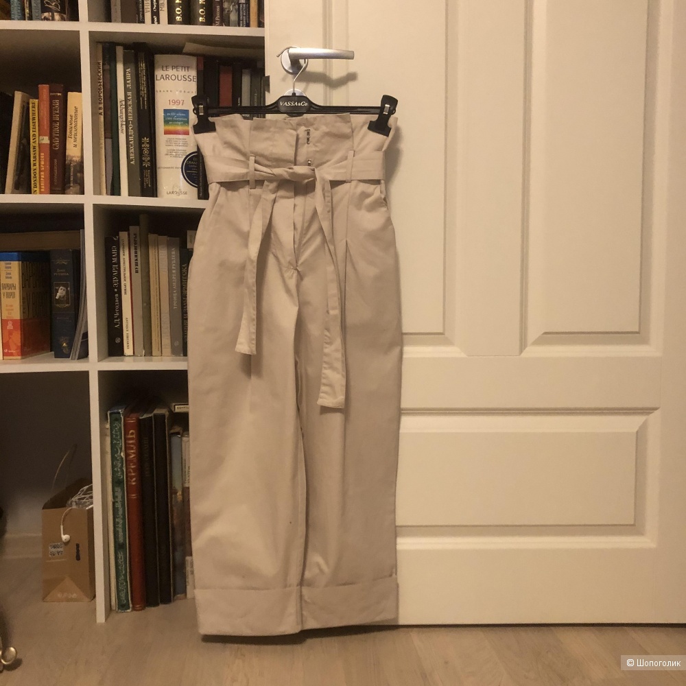 Летние брюки с завышенной талией S размер