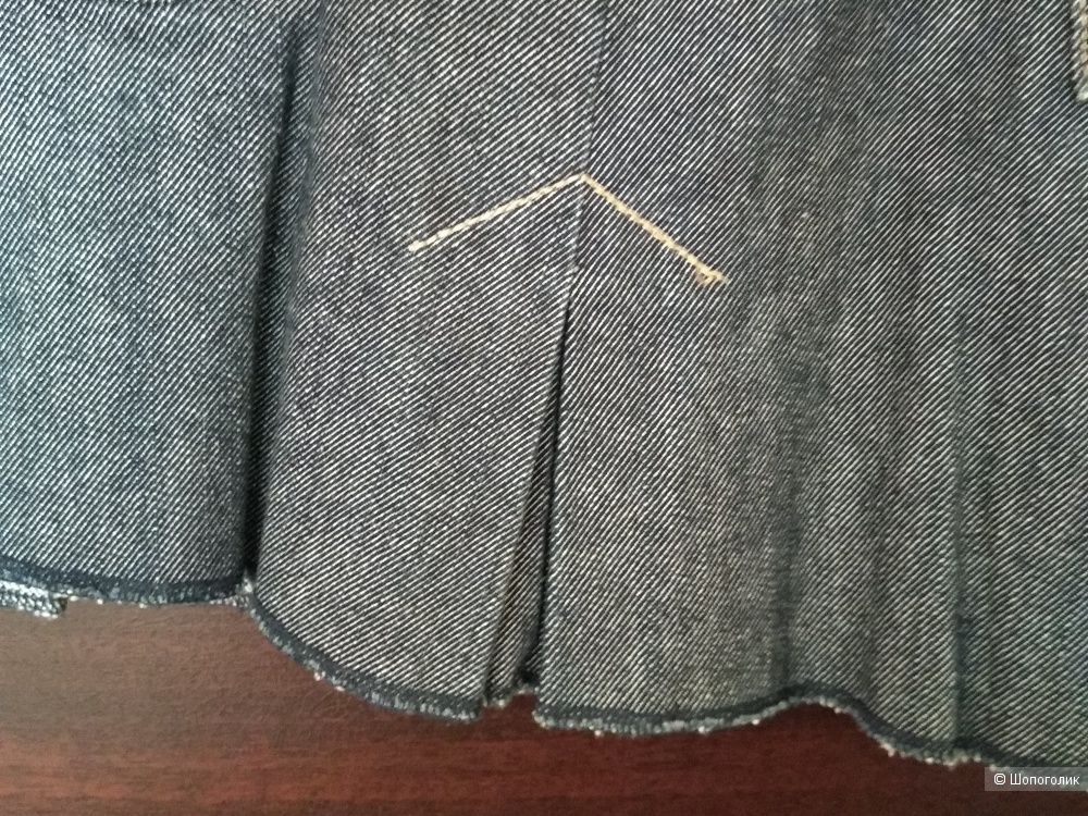 Джинсовая мини юбка в складку, размер L
