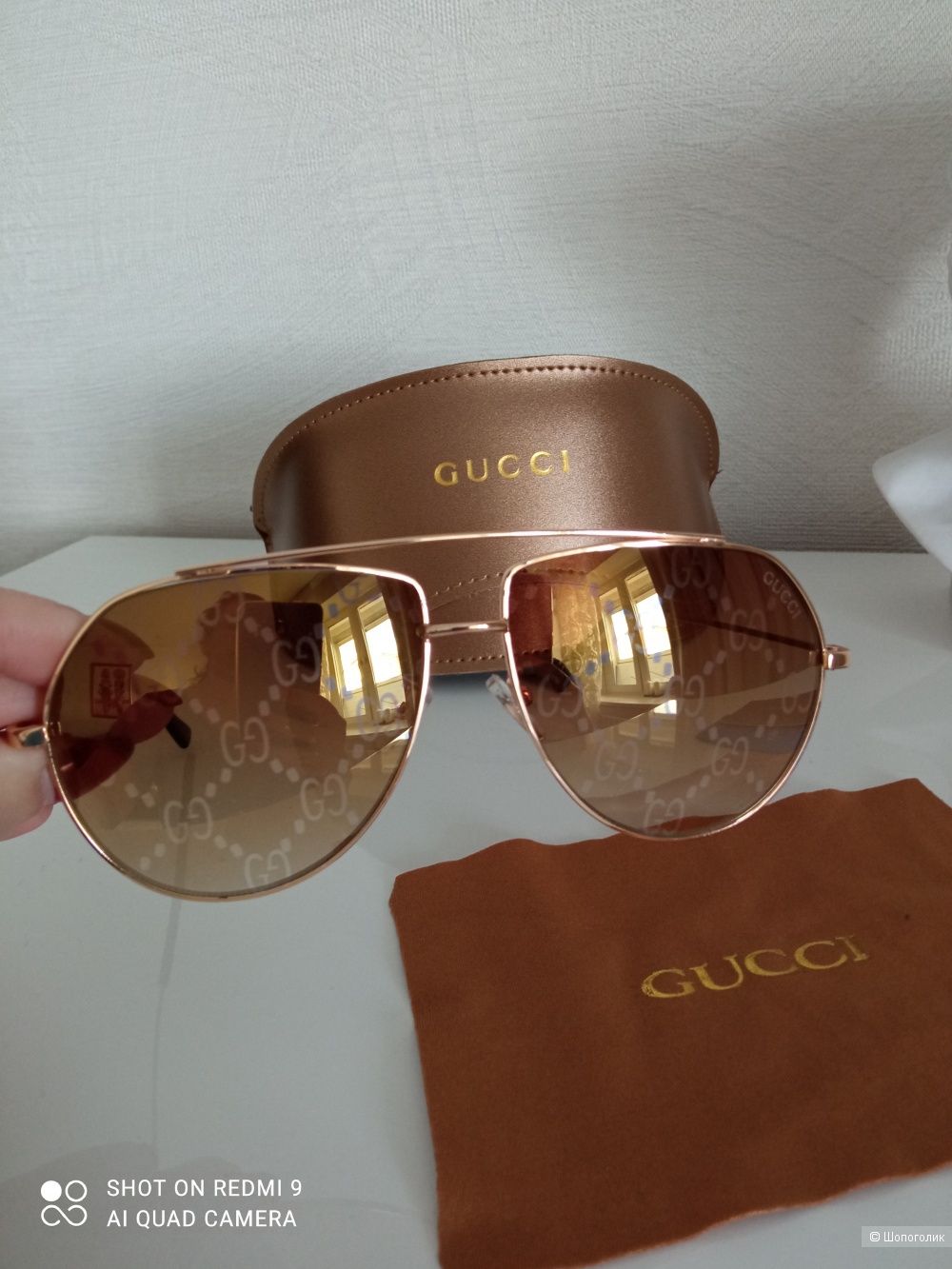 Очки солнцезащитные Gucci, оne size.