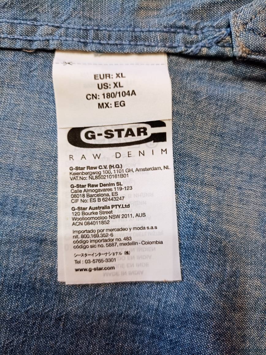 Джинсовая рубашка G Star RAW , р XL  на наш 50/52