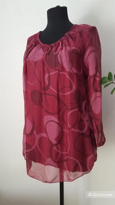 Шёлковая блуза no name, размер 46-48.