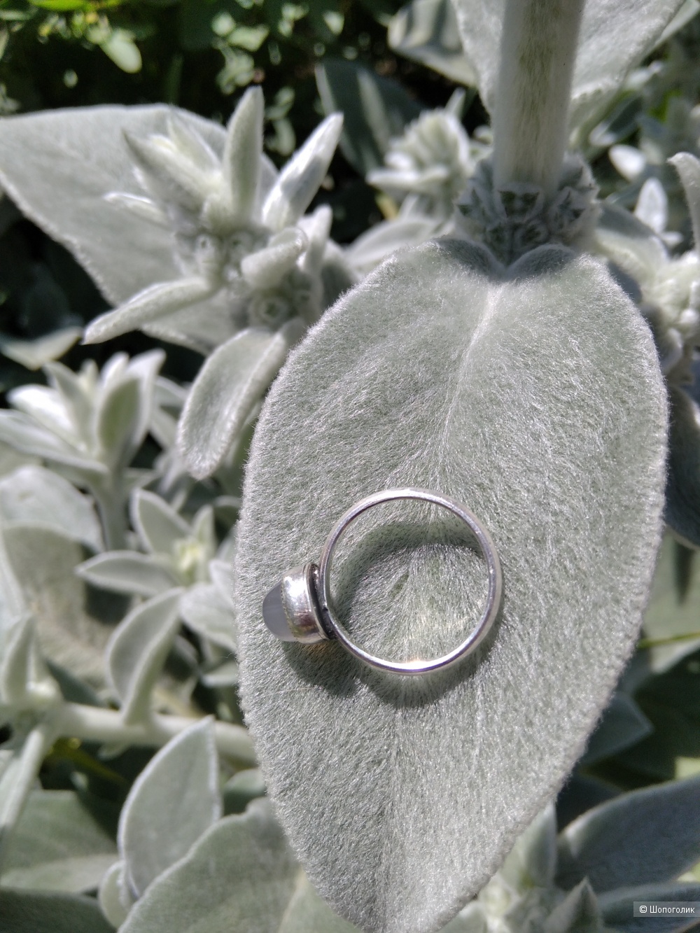 Кольцо  с агатом сапфирином серебро 15,5 размер