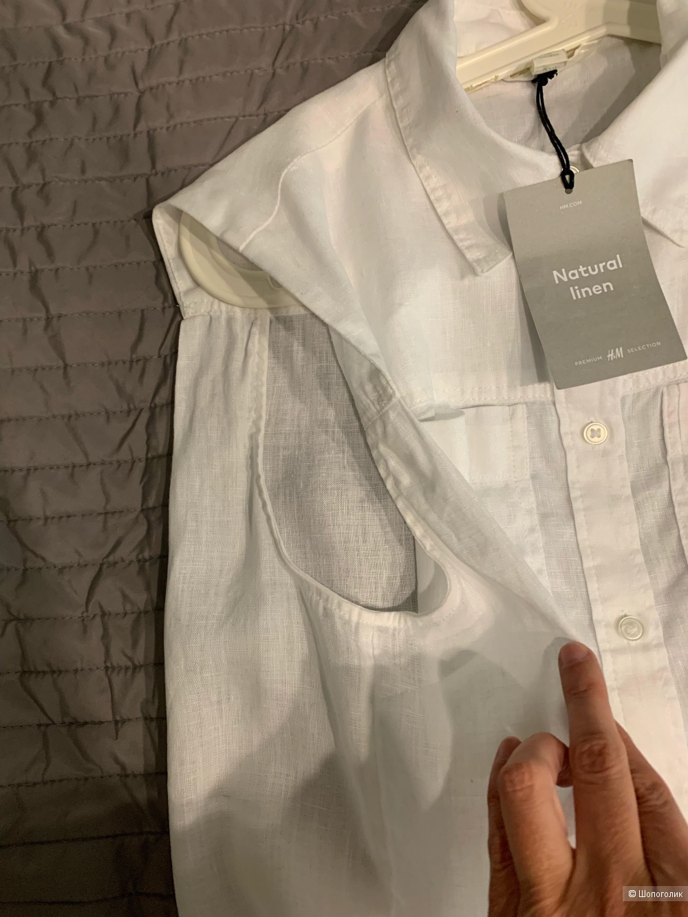 Льняная рубашка H&M, xs,  (оверсайз)