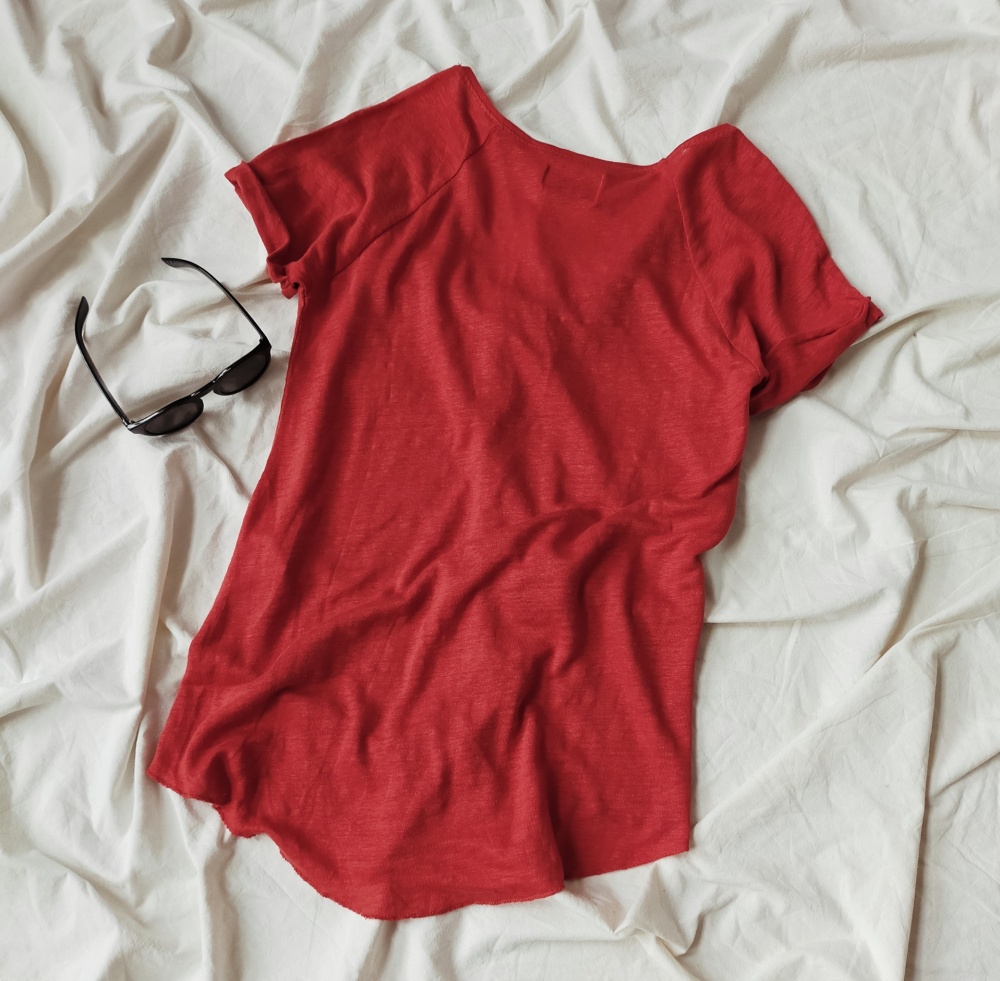 Льняная футболка Zara размер М