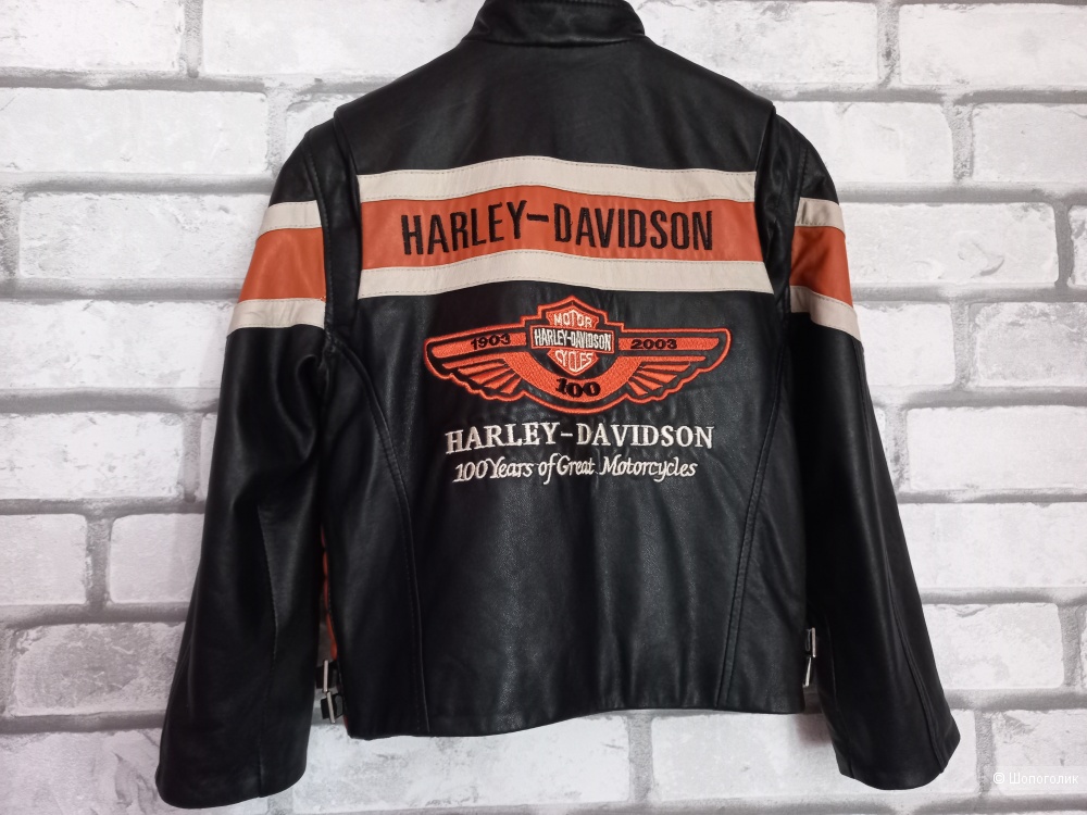 Кожаная мотокуртка Harley Davidson, 7- 10 лет