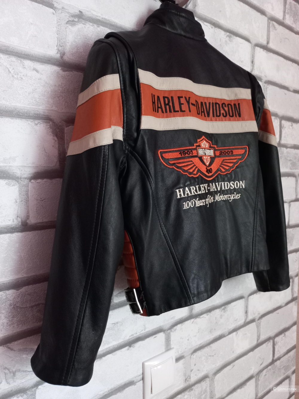 Кожаная мотокуртка Harley Davidson, 7- 10 лет