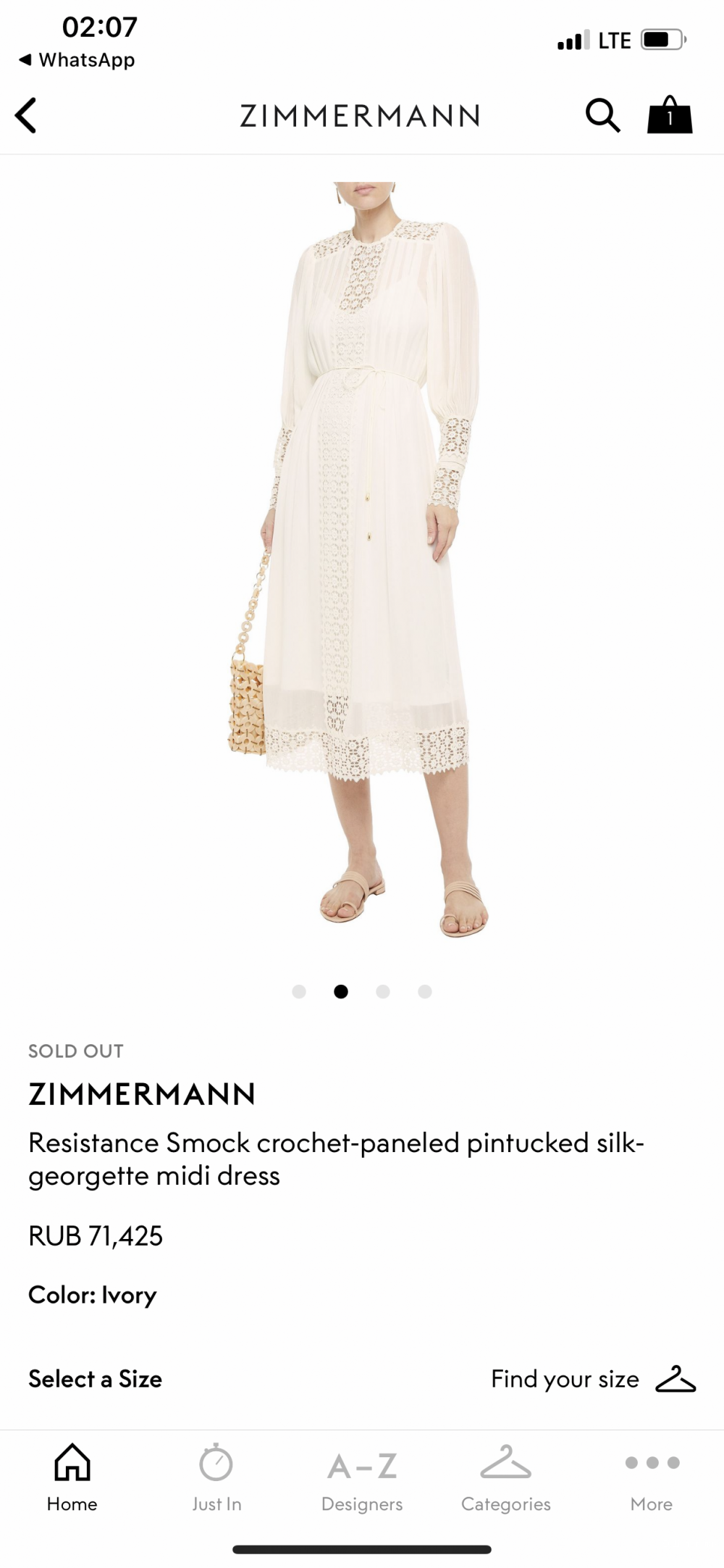 Платье Zimmermann, размер 1 ( 42-44 рос.)