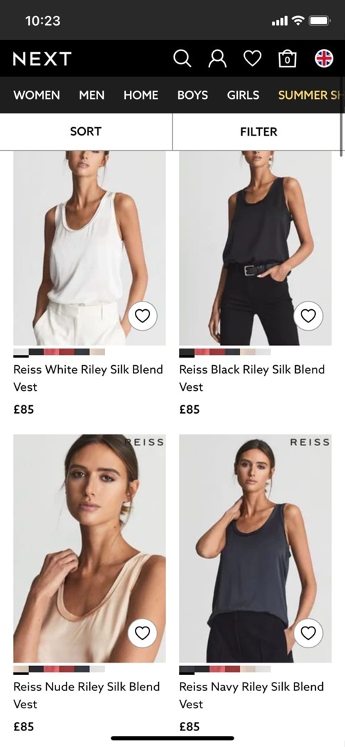 Шелковый топ NEXT, размер 48