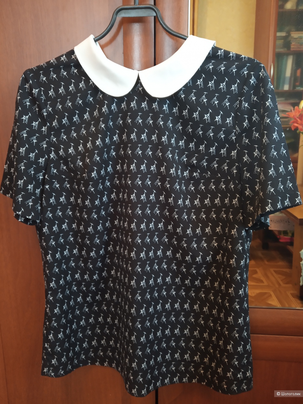 Блузка с жирафиками, no name, размер 44