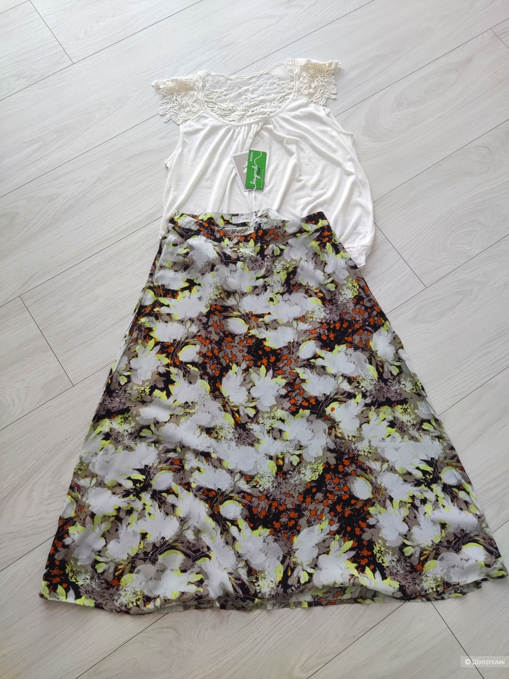 Комплект Блузка Cream + юбка Ichi, M/L