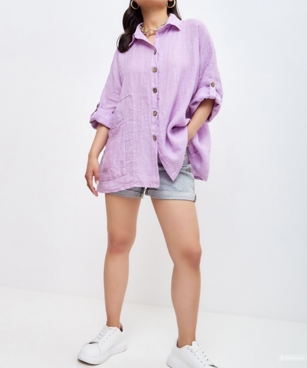 Кардиган рубашка  бохо italy boho chic puro lino, oversize