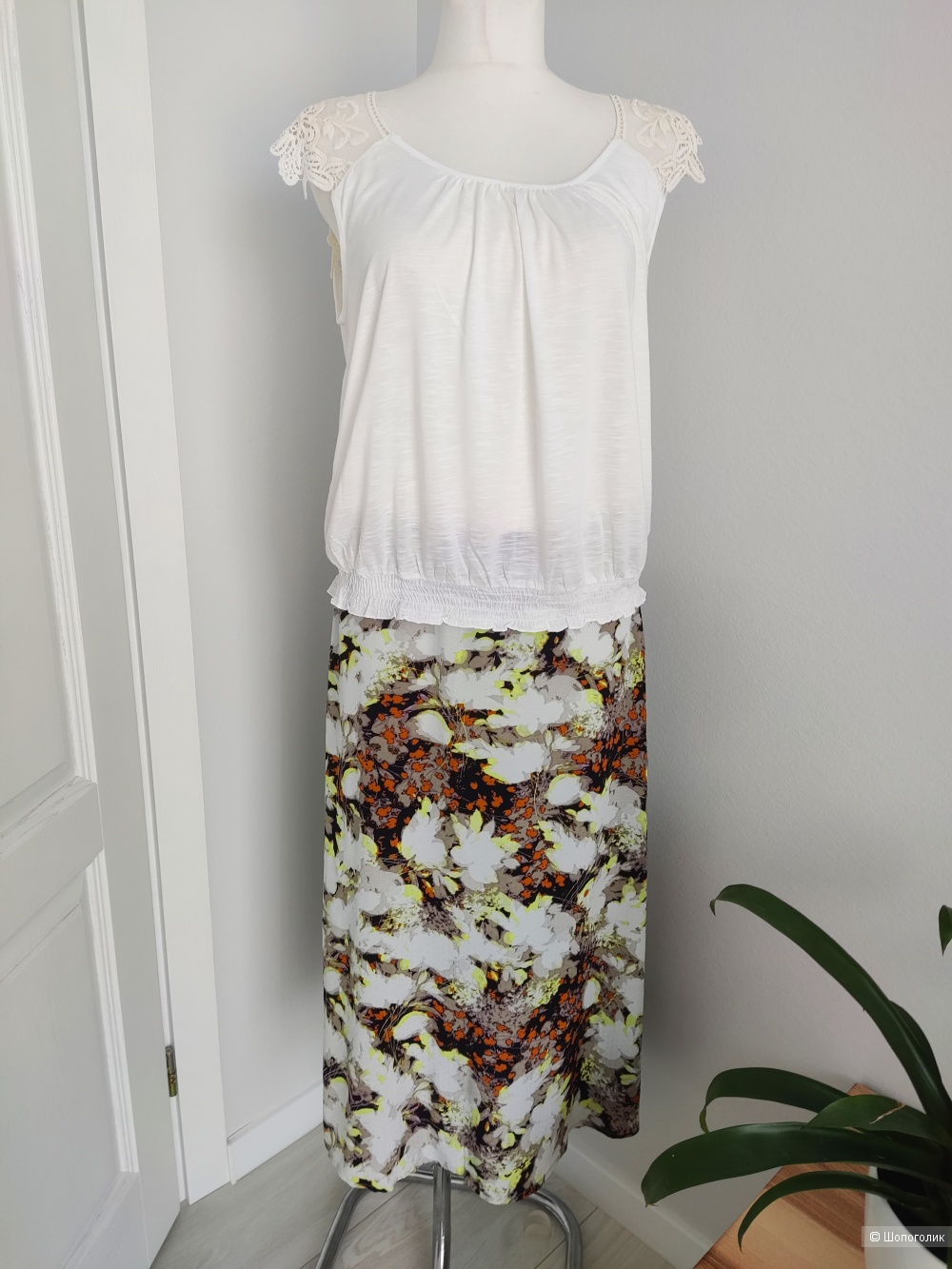 Комплект Блузка Cream + юбка Ichi, M/L