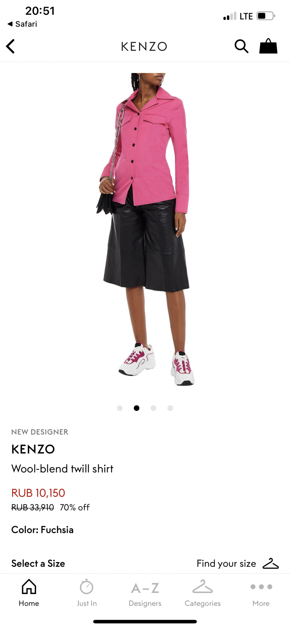Рубашка KENZO, размер 38 фр.