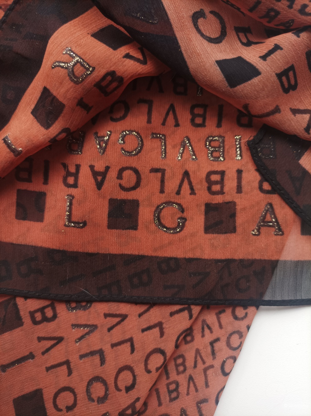 Шифоновый платок bulgari, 70х70 см