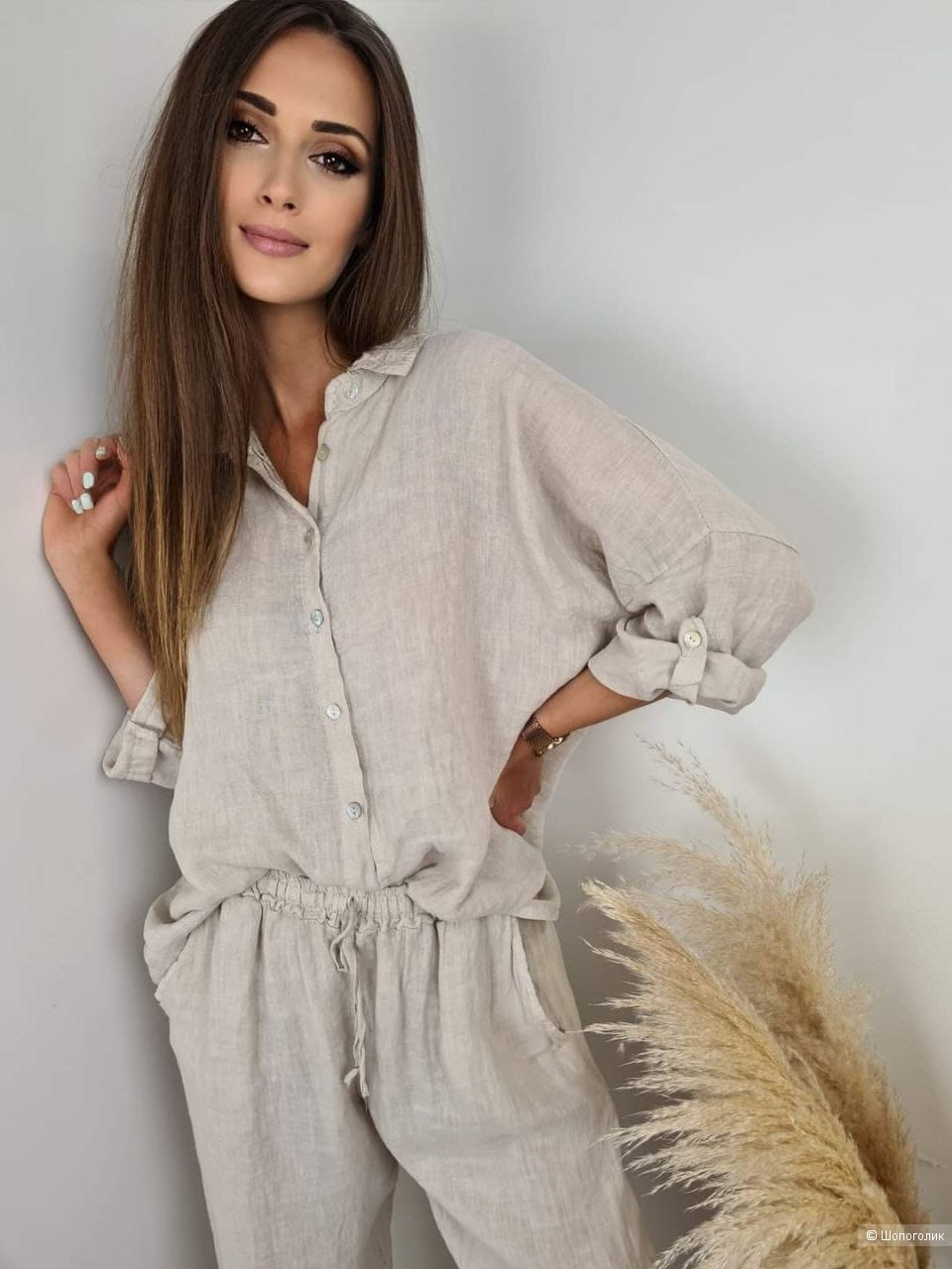 Костюм брючный лен Love linen , one size