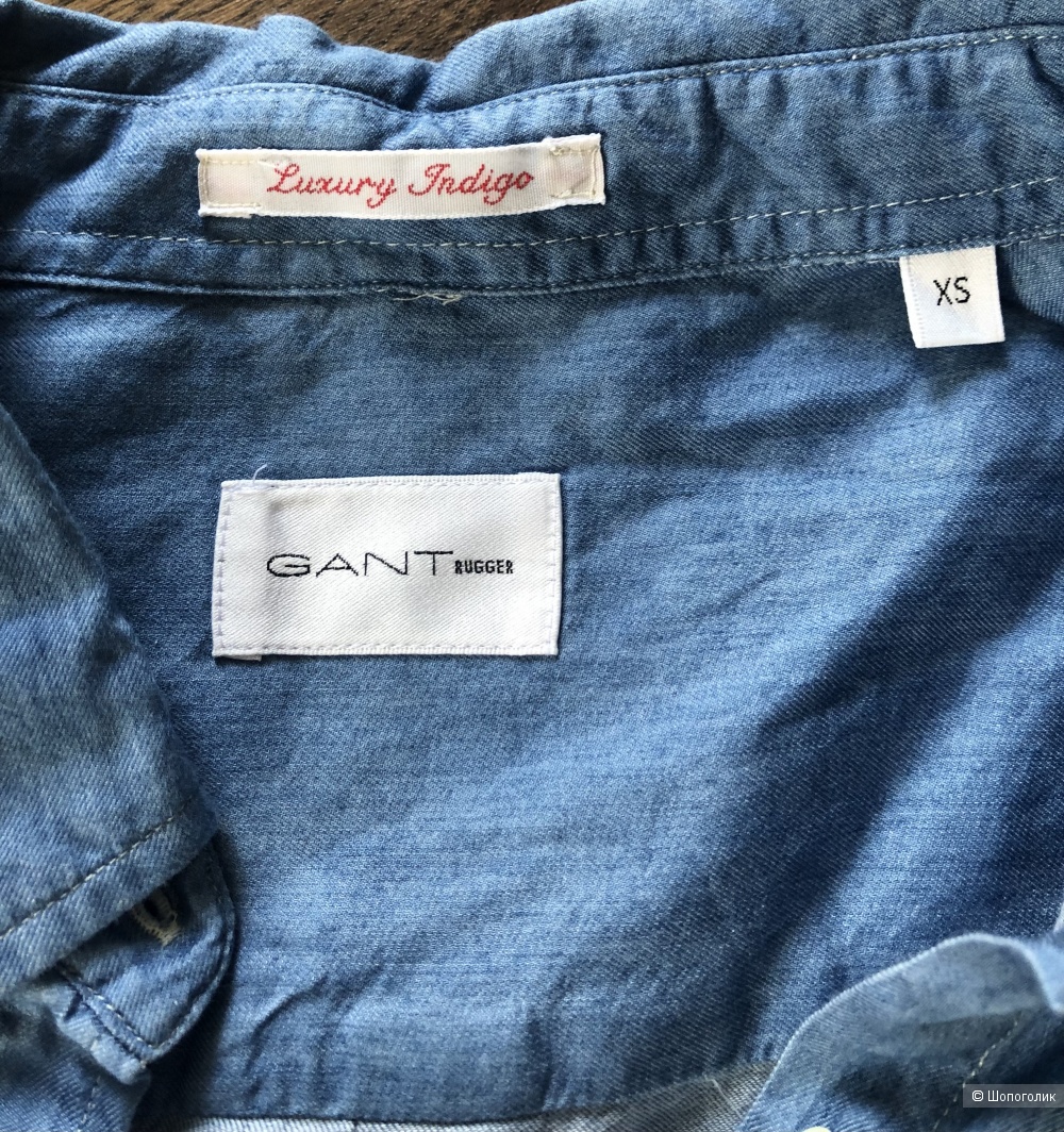 Джинсовая рубашка бренда Gant размер XS