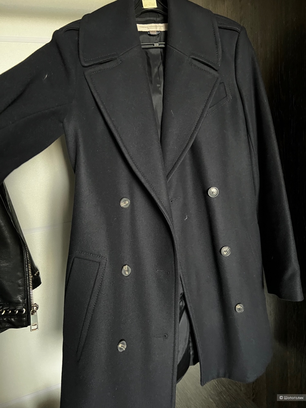 Пальто женское темно-синее French Connection, размер S/М