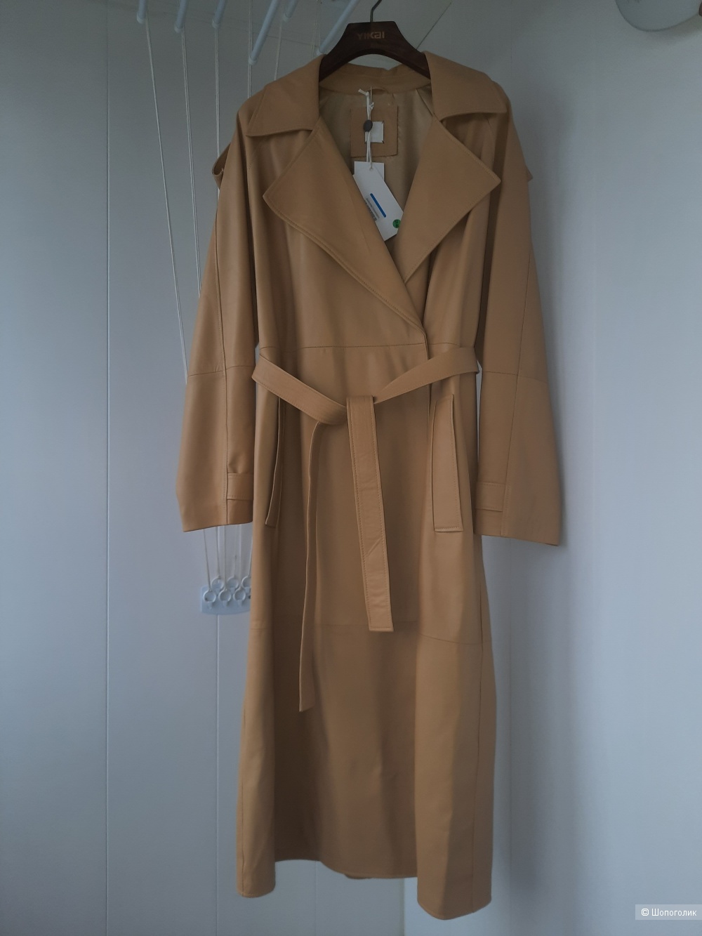 Пальто тренч  кожаный  ,  8 by  YOOX , размер 46 - 48 - 50  .