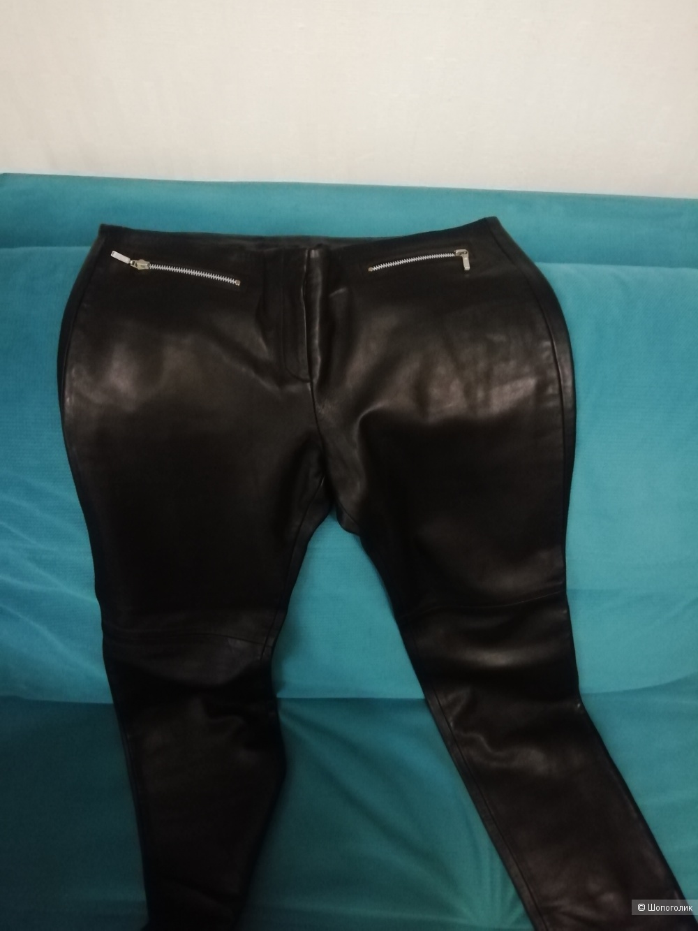 Кожаные брюки Zara, 46-48