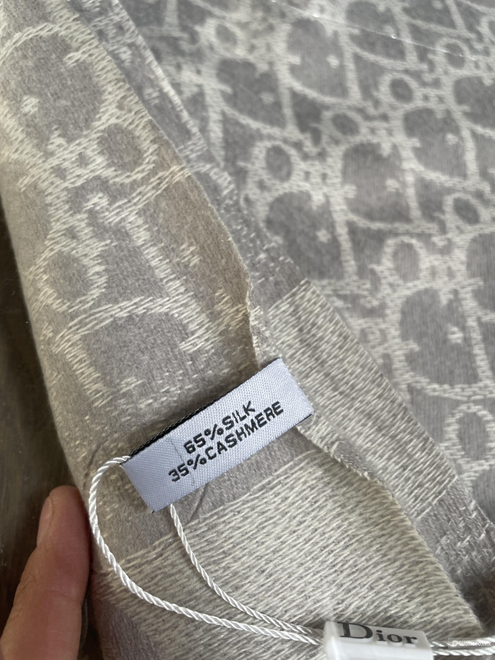 Шарф палантин кашемир в стиле Christian Dior ivory/cream, 185/65