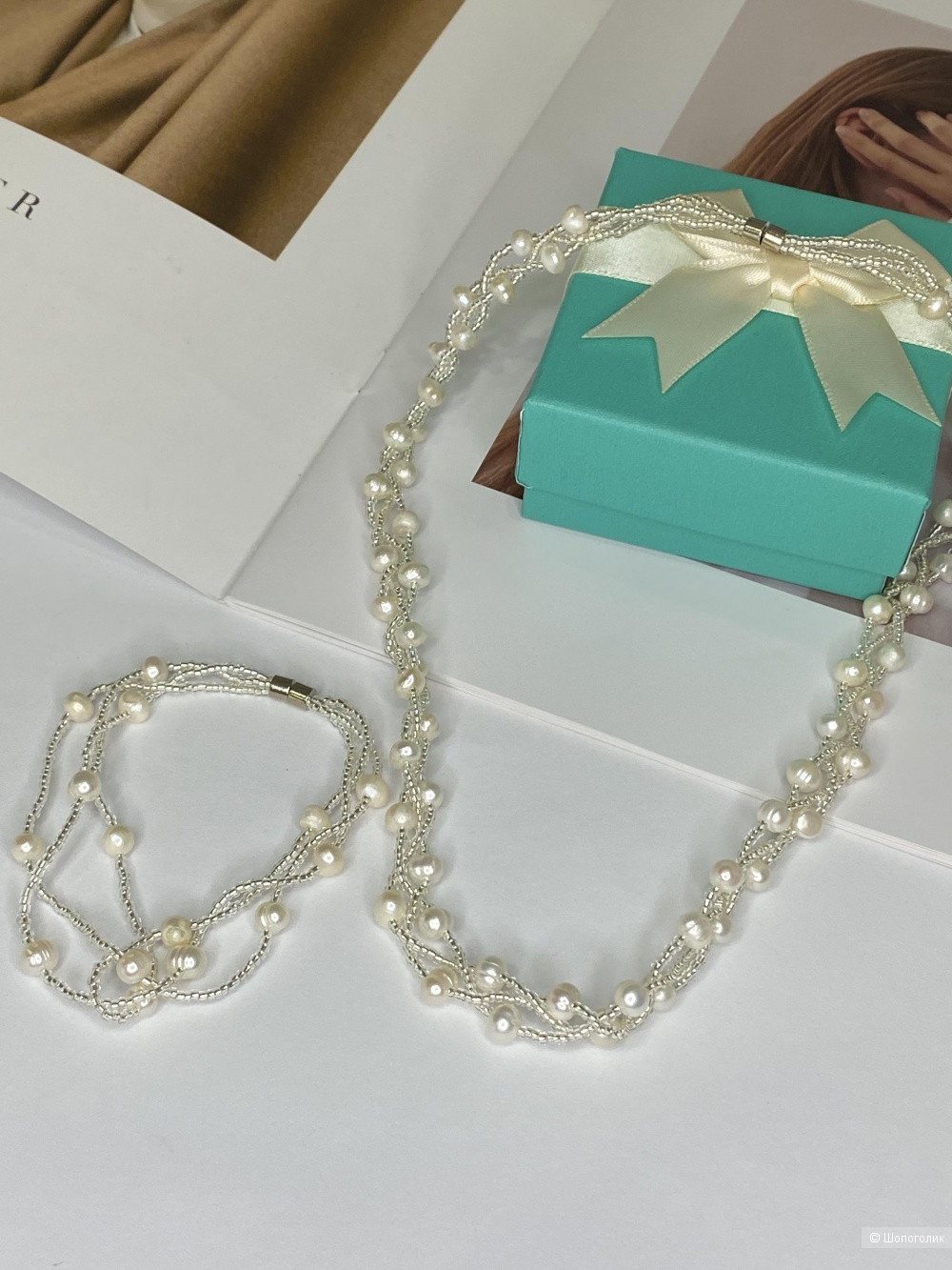 Ожерелье+браслет шикарный набор