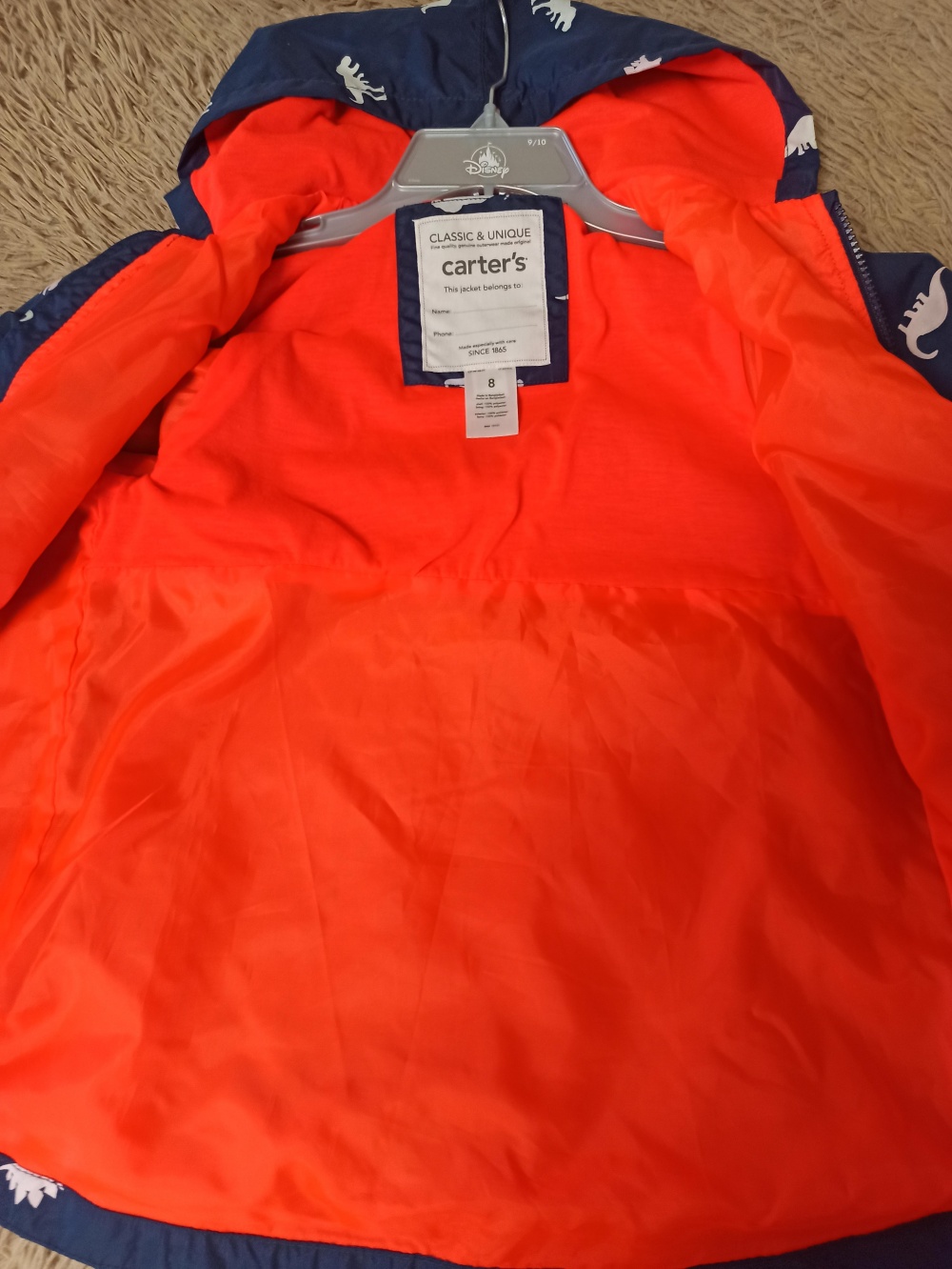 Ветровка-дождевик Carter's,6-8 лет