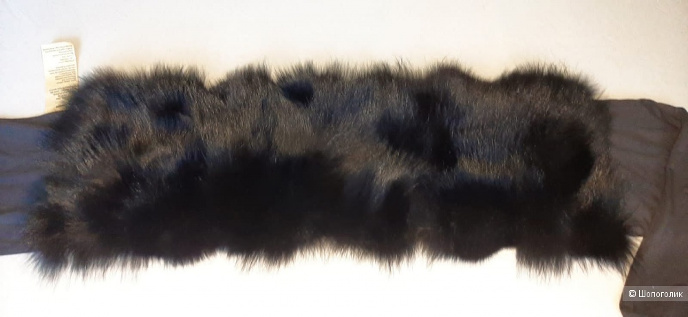 Шелковый с мехом воротник- шарф   , 185 см на 27 см