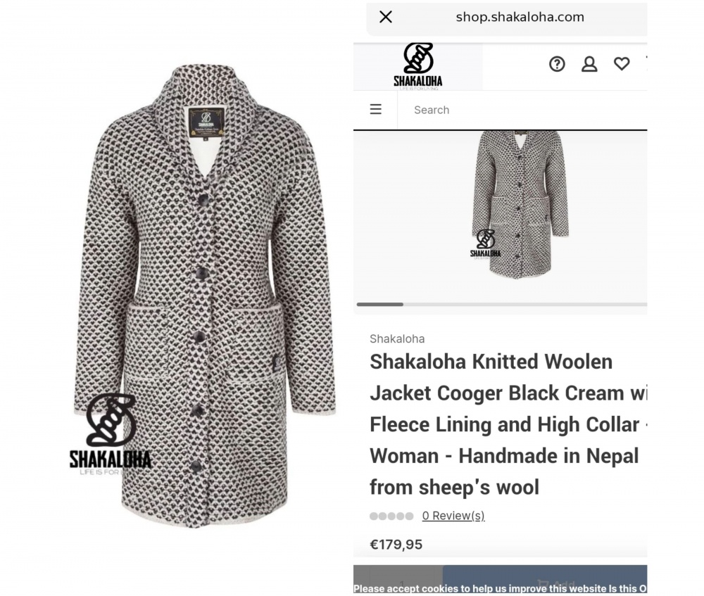 Шерстяное пальто на флисе Shakaloha, размер S