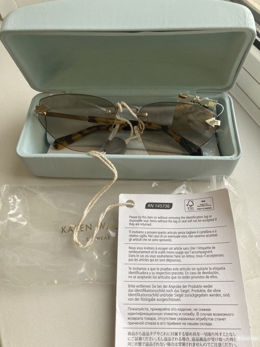 Солнцезащитные очки, KAREN WALKER, one size