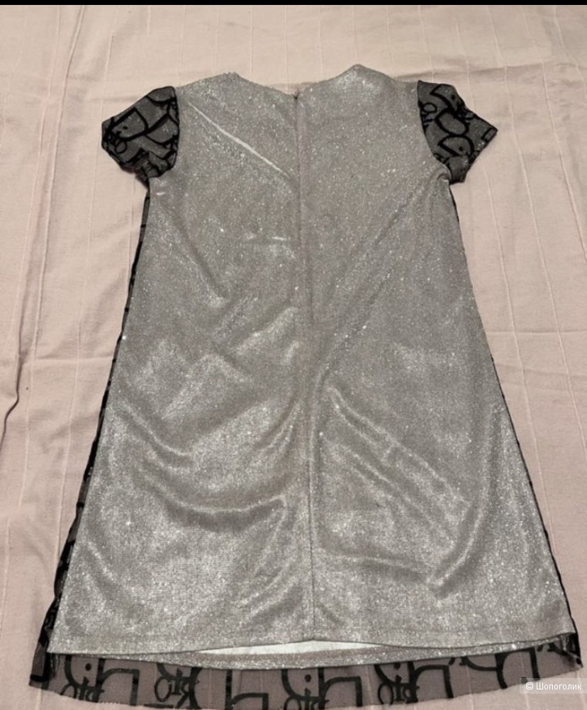 Блестящее платье fashion с сумочкой, размер 10 лет/146см
