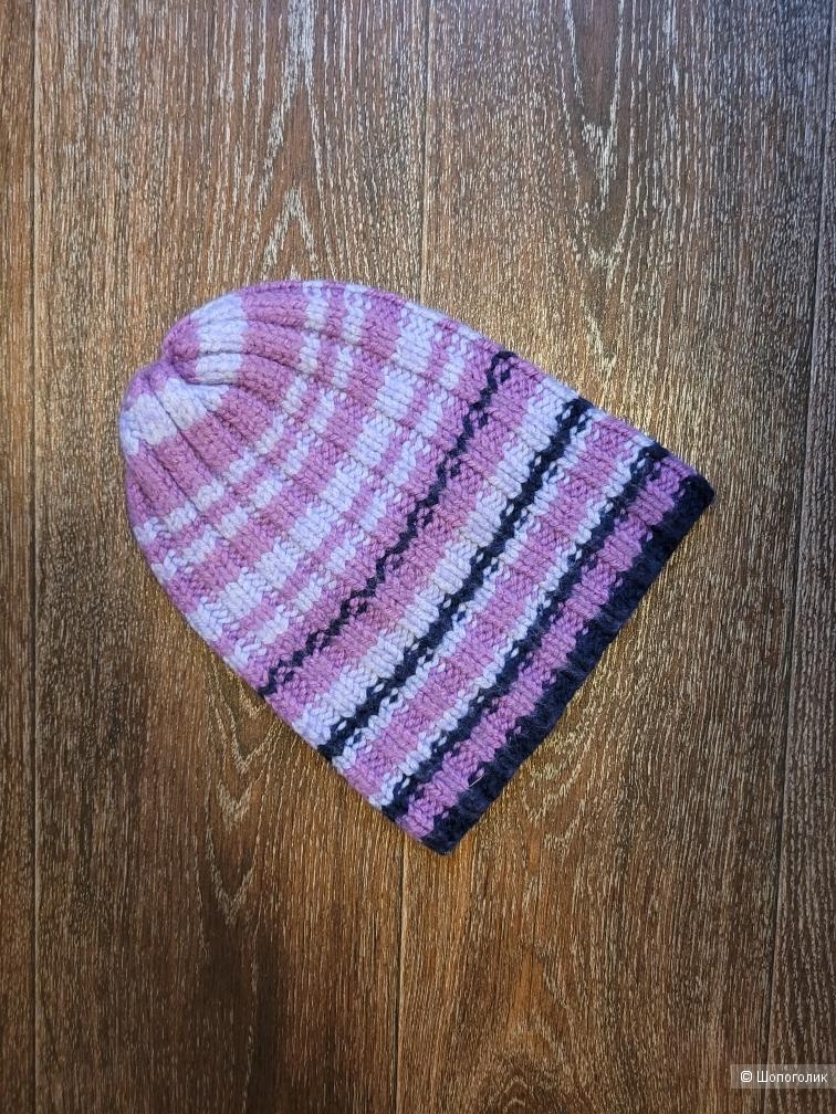 Зимняя шапка бини ручной вязки