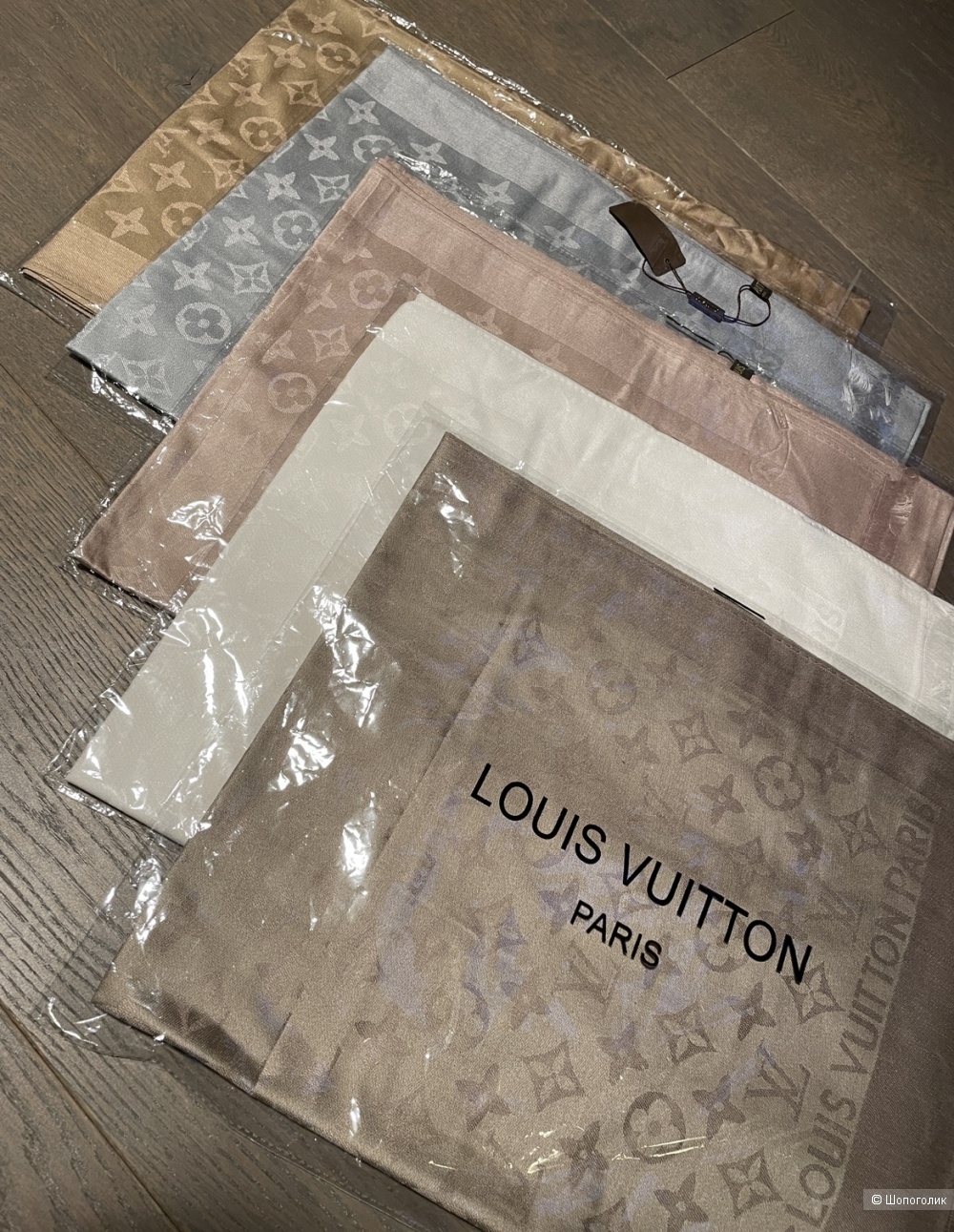 Палантин шарф под Louis Vuitton monogram shine, one size
