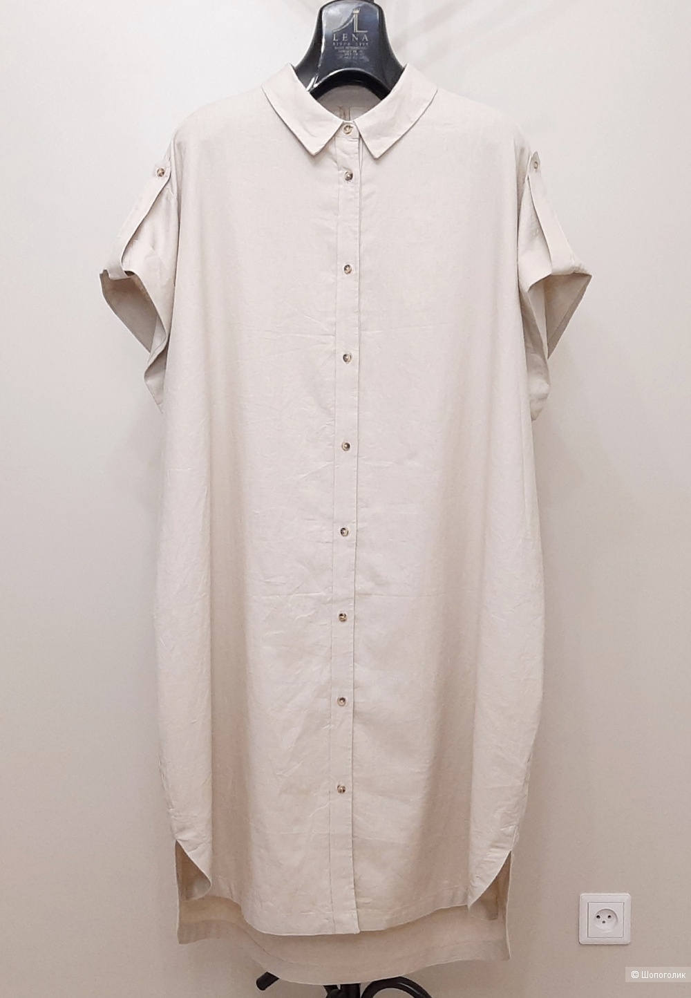 Льняное платье-рубашка Soyaconсept, XXL, 54