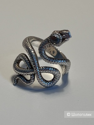 Серебряное кольцо змея Ананта, бренд Точка ветра