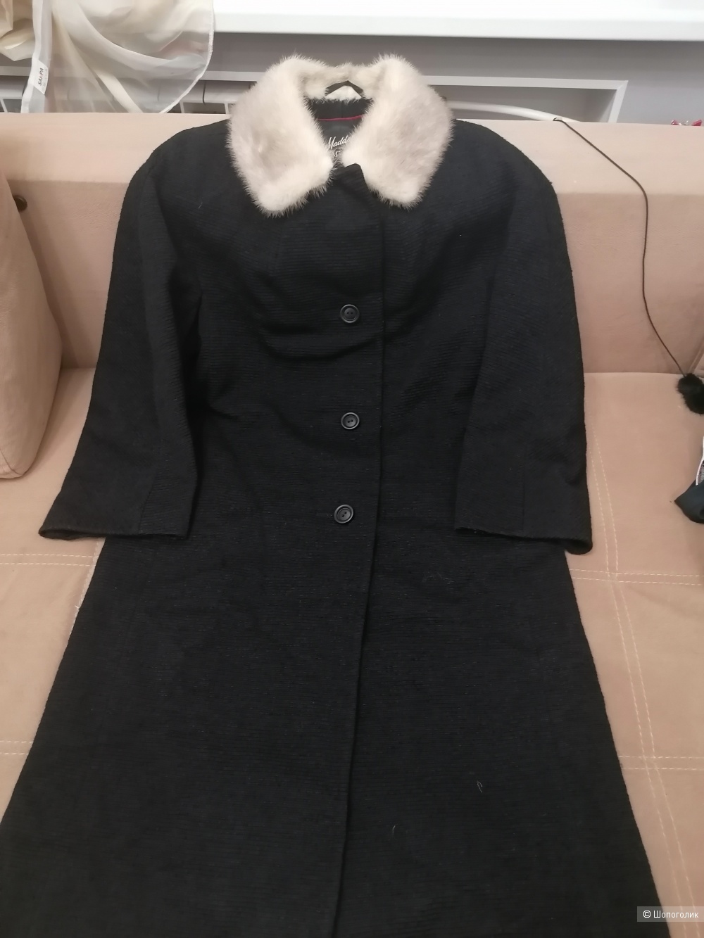 Пальто шерсть и мех норки Maddox размер 46-48