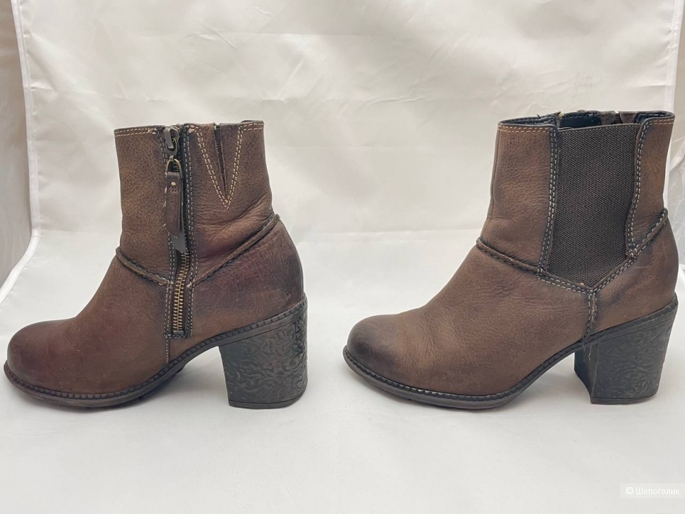Кожаные оригинальные полусапоги Clarks р. 37