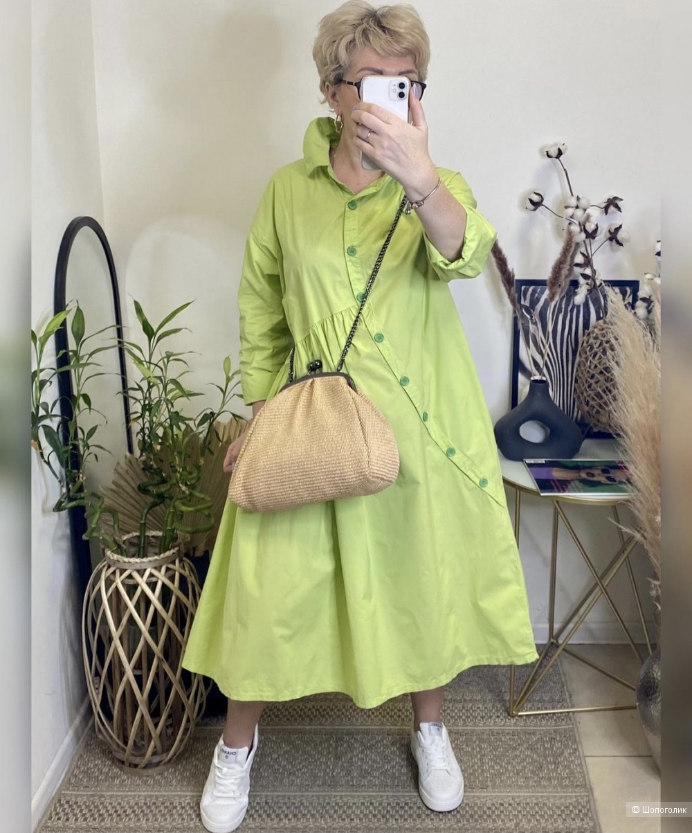 Платье хлопок пуговицы New collection Italy, one size