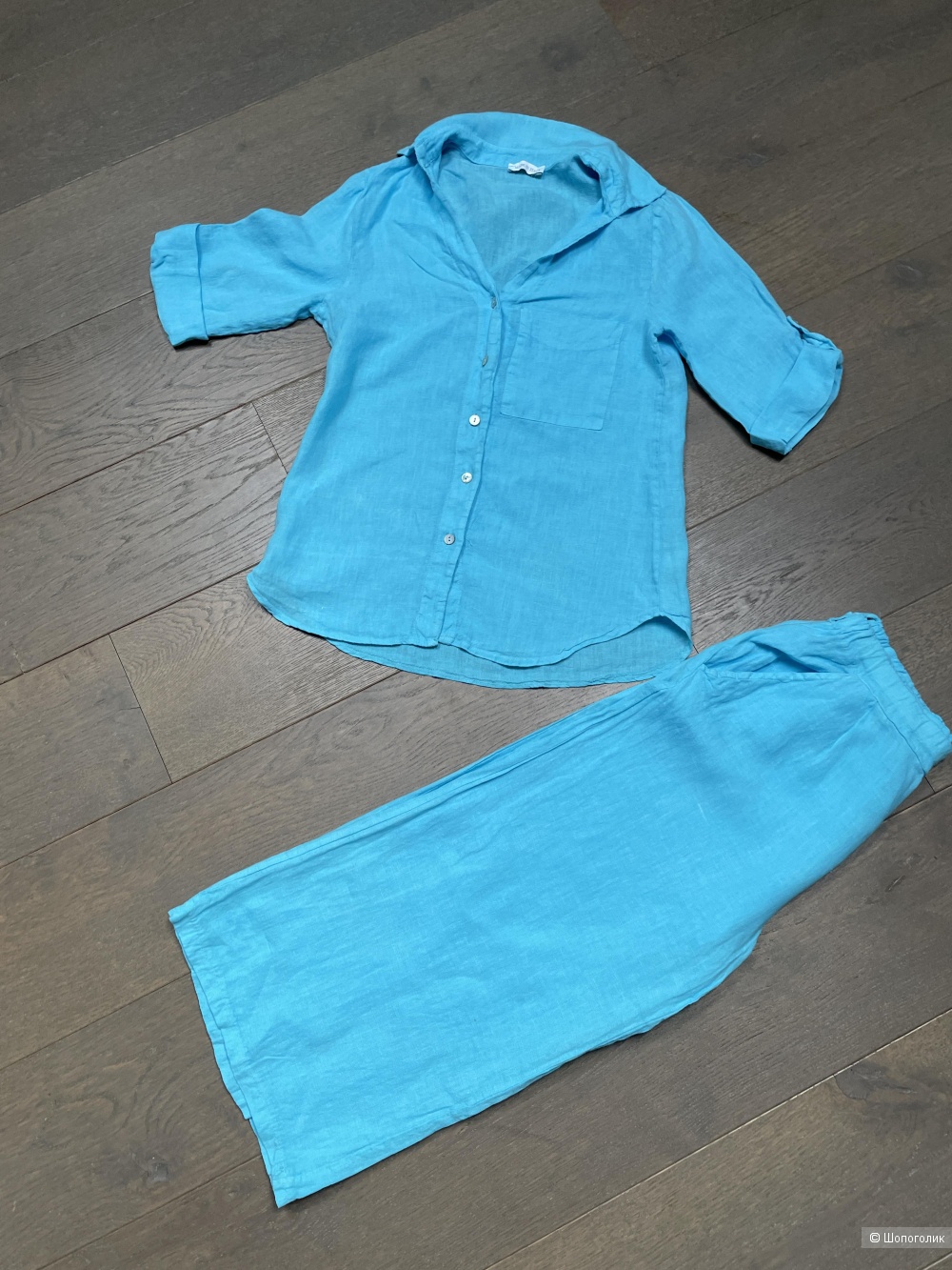 Костюм/комплект рубашка/брюки кюлоты Linen Italy, 42-48
