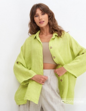 Рубашка кардиган PURO LINO ITALY, oversize