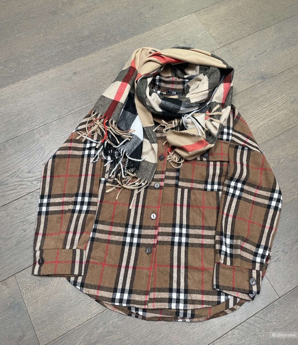 Сет рубашка и шарф под burberry, one size