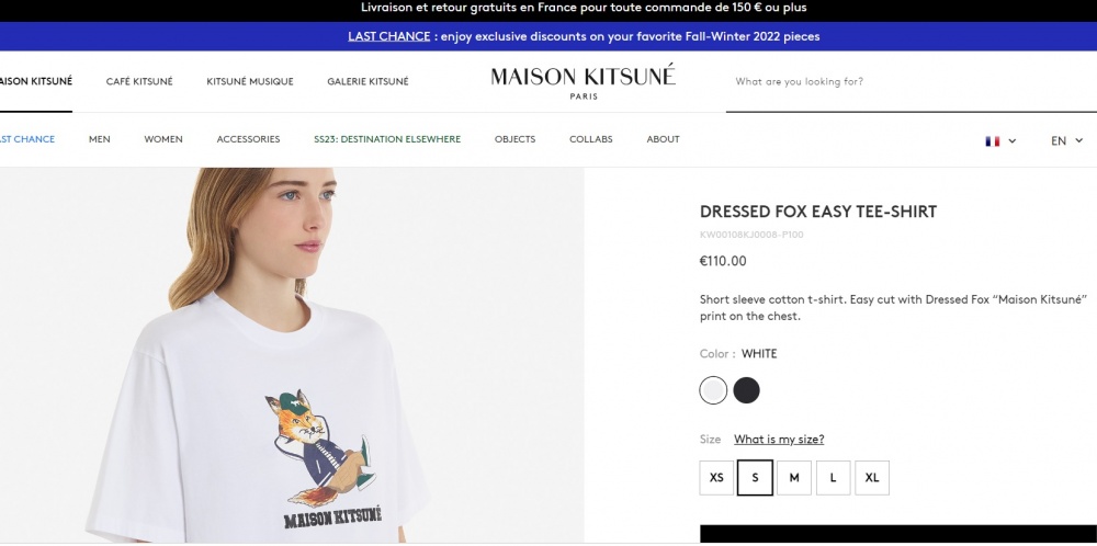 Новая футболка, Maison Kitsune, размер 46-48 рос.