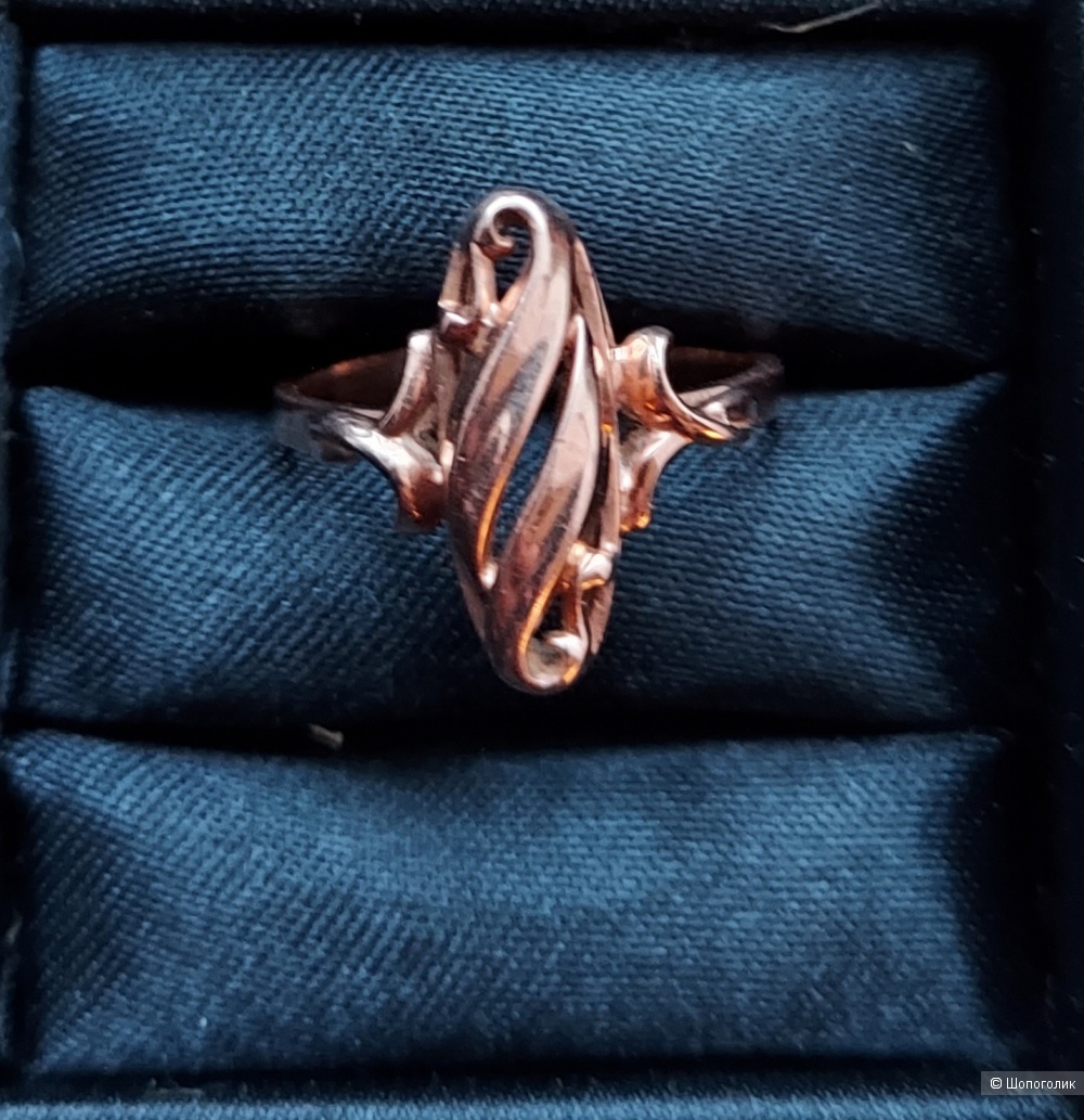 Золотое кольцо перстень без вставок, 18 размер