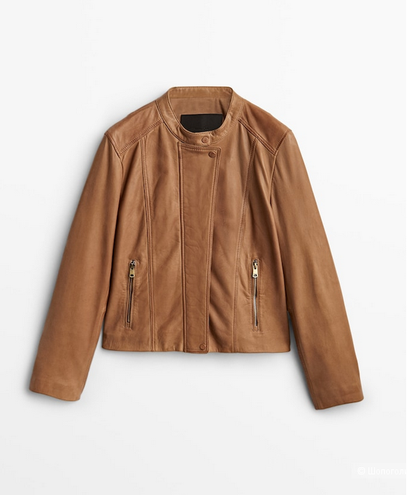 Кожаная куртка Massimo Dutti XL \ идет на L