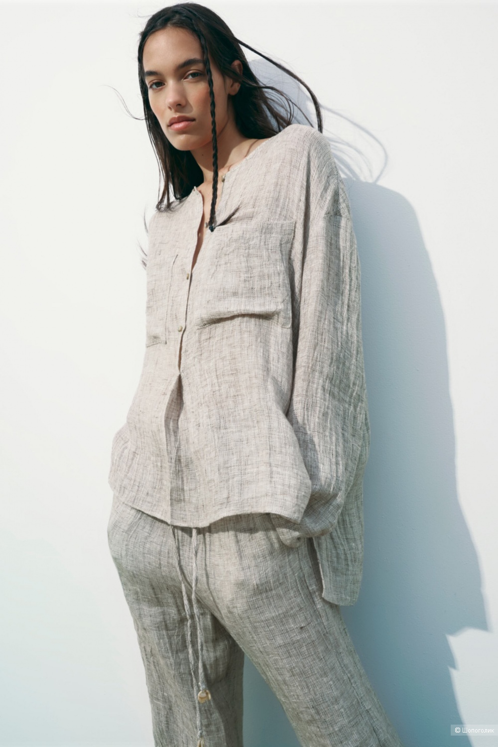 Льняной костюм Zara/M