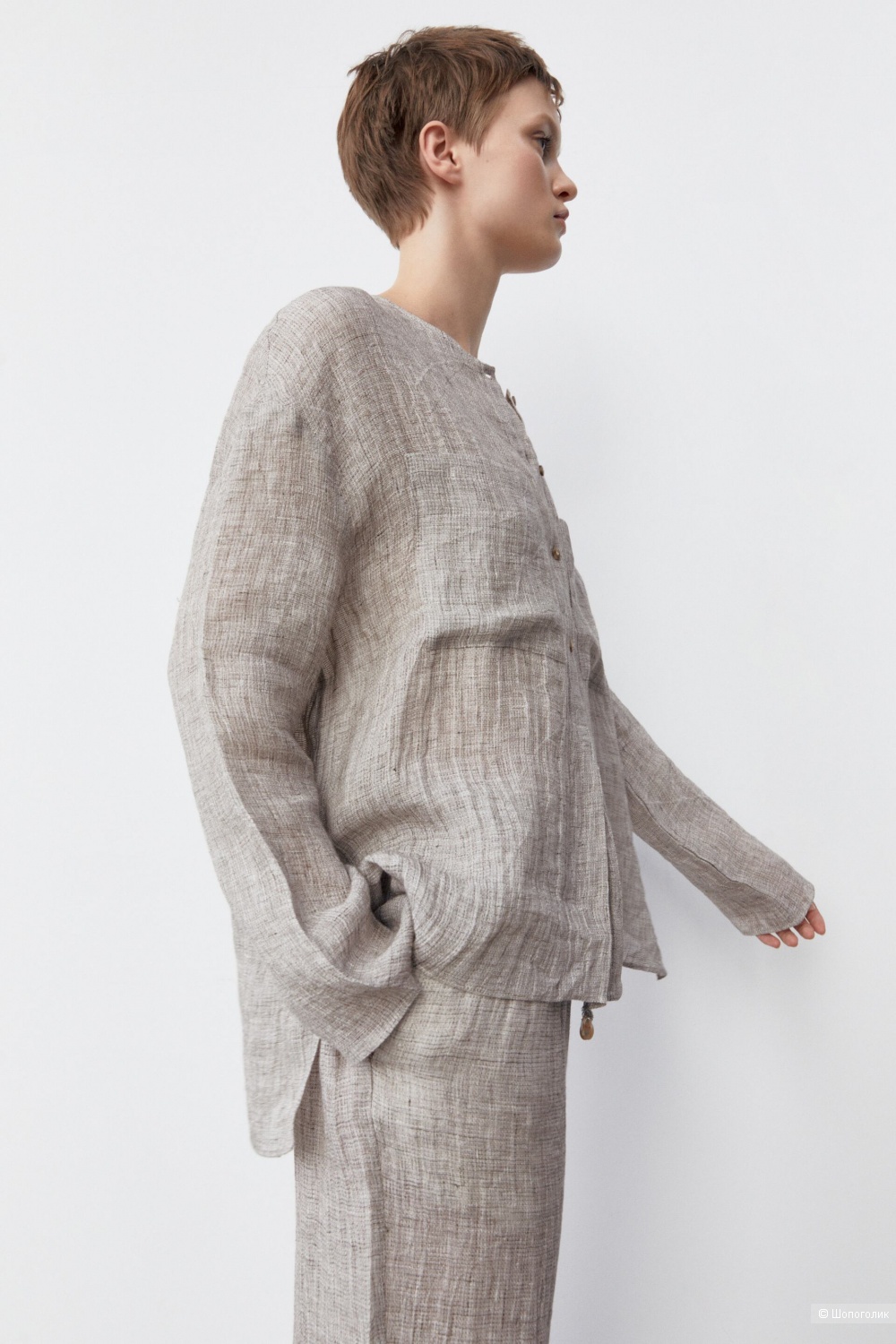 Льняной костюм Zara/M