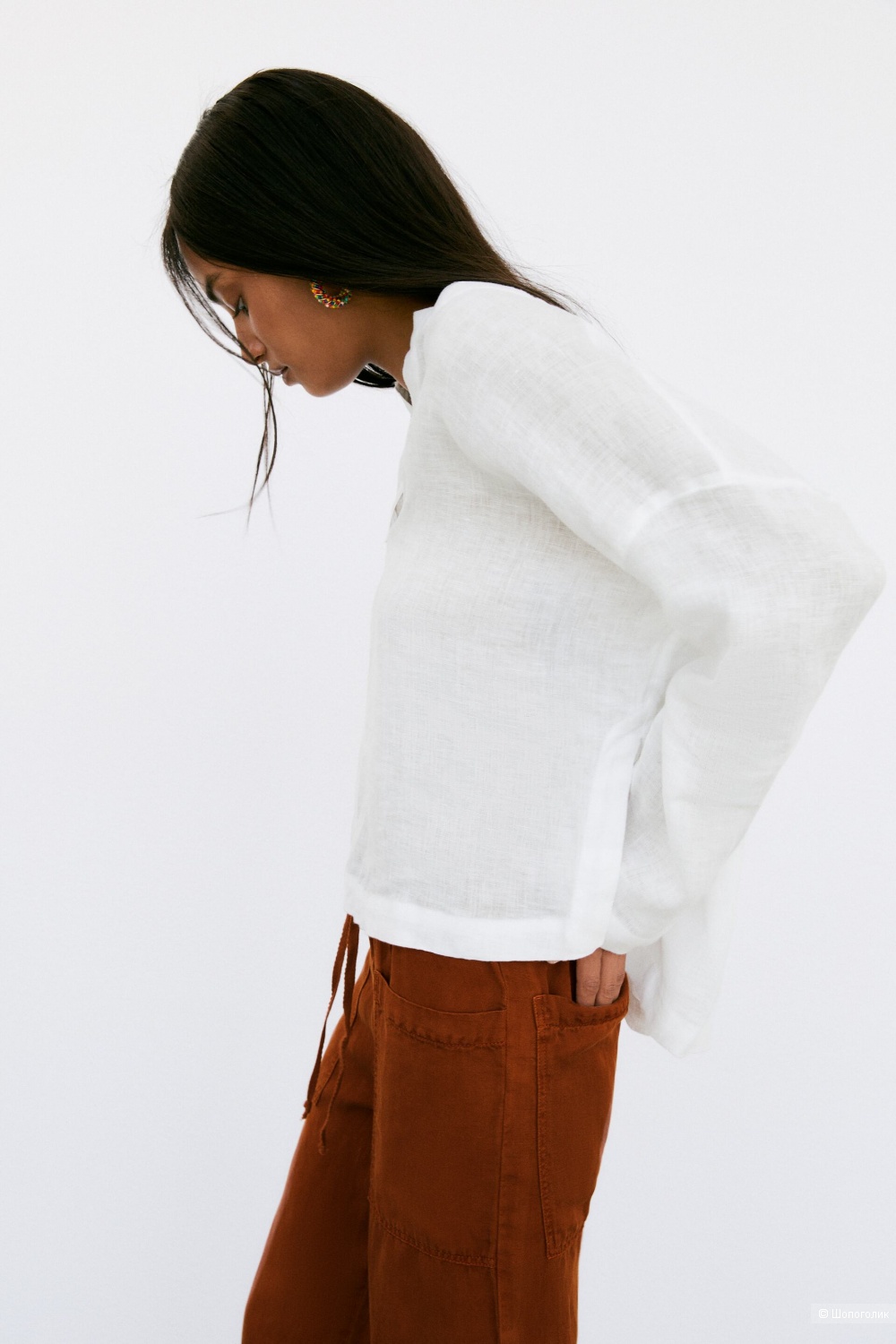 Льняная рубашка Zara/L